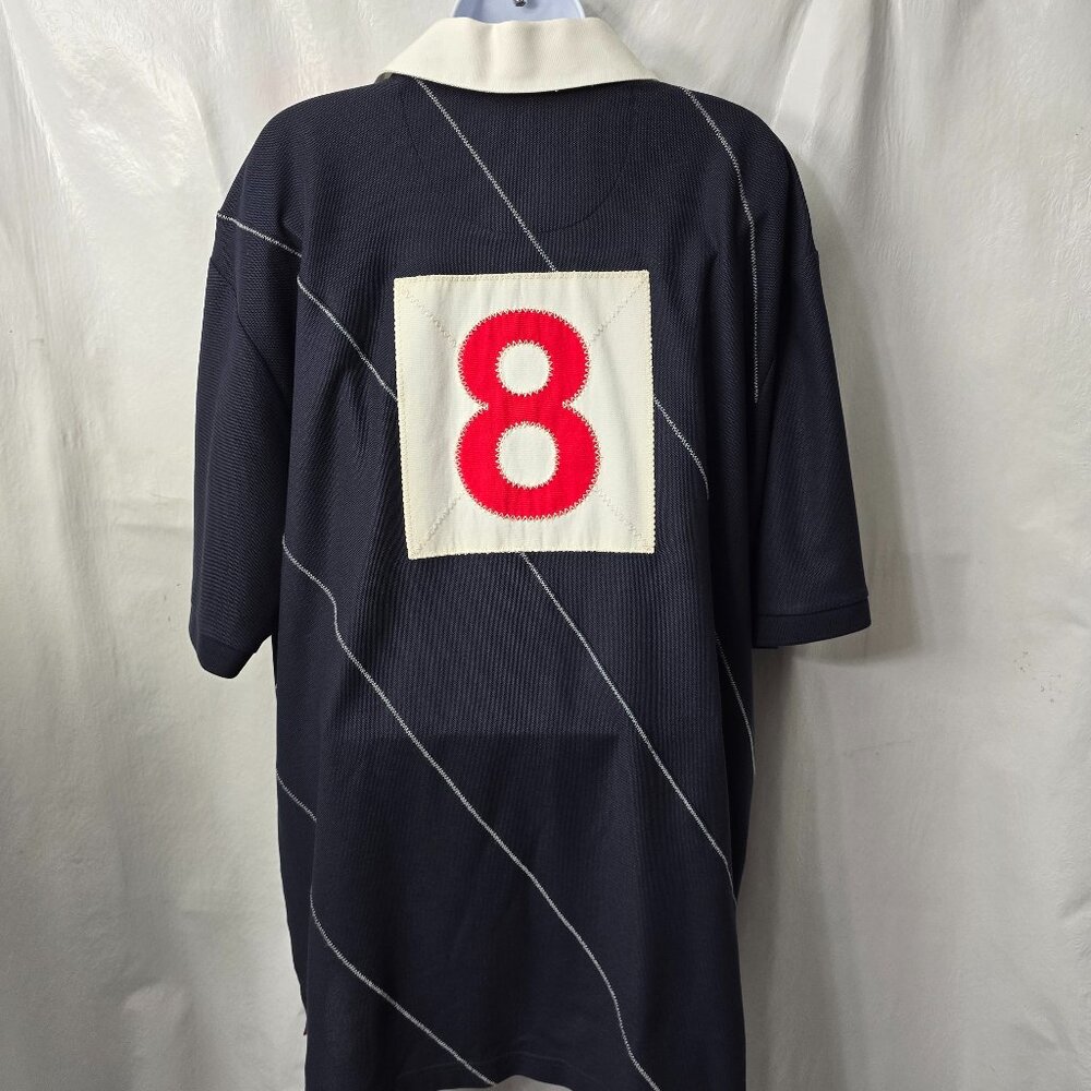 Brooks Brothers Rugby Polo XL Men Preppy Shirt Embroidered Blue Red Cruise Boat